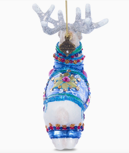 Jay Strongwater Vixen Glass Reindeer Ornament