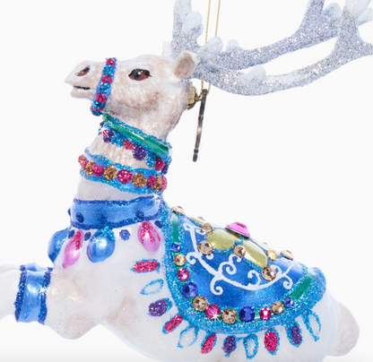 Jay Strongwater Vixen Glass Reindeer Ornament
