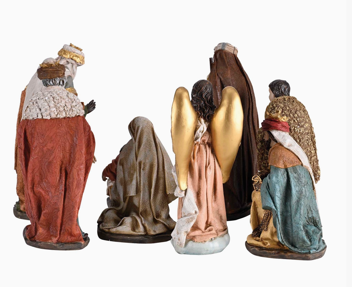 Nativity Holy Family, Angel & Three Wise Men – 8-Piece 10" Resin Set