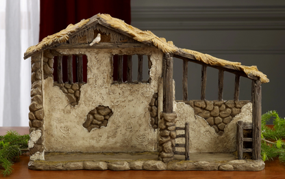 Three Kings Real Life 16-Piece Nativity Set with Lighted Stable & Gifts of the Magi