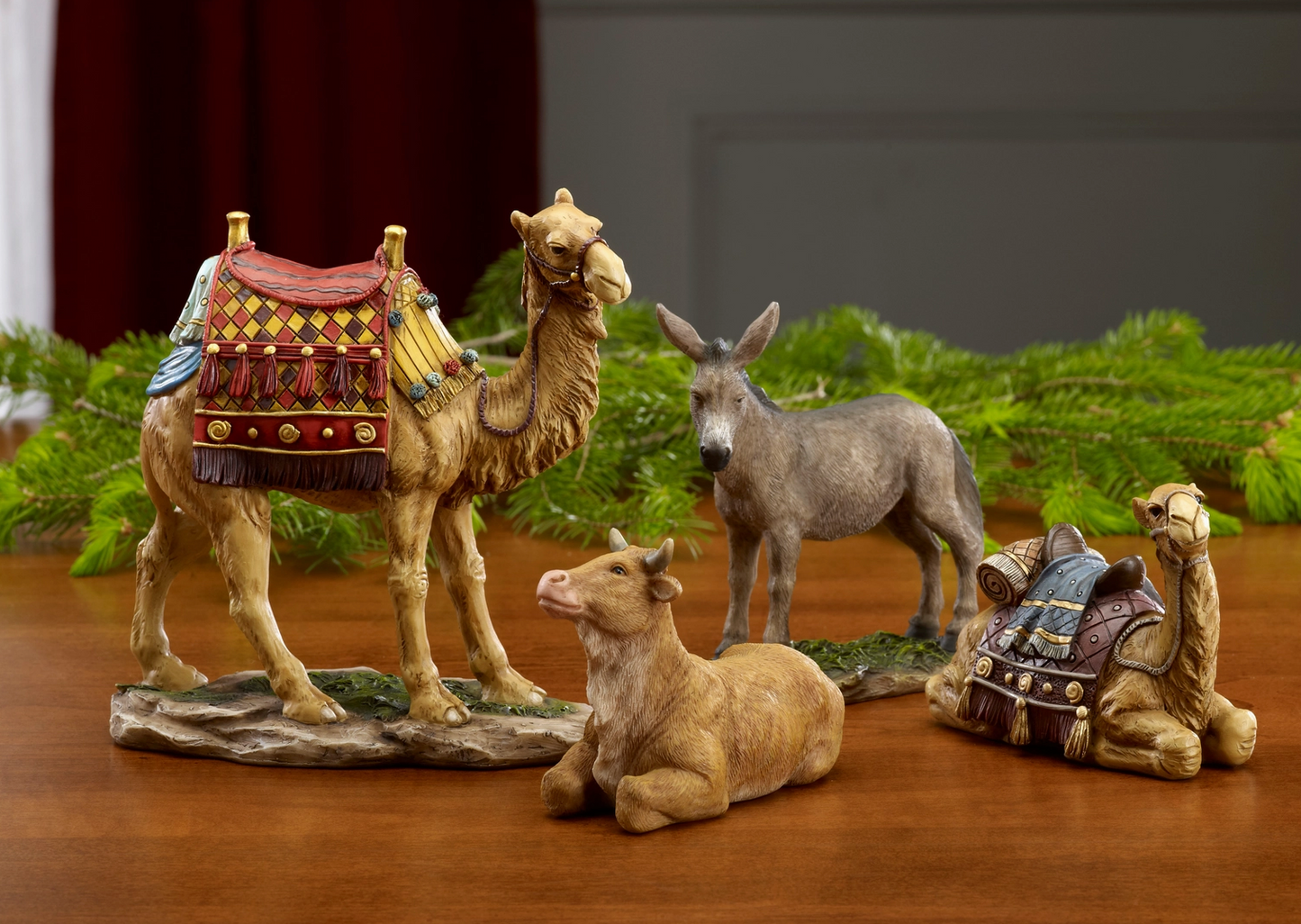 Rustic lighted manger stable for Three Kings Real Life Christmas Nativity set