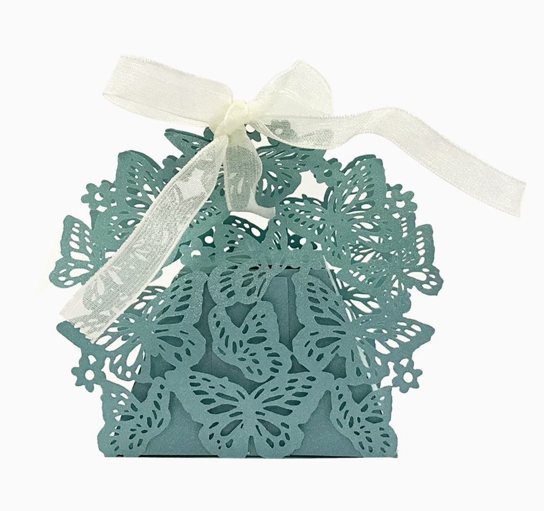 Butterfly Laser Cut Favor Boxes with Ribbon – Set of 50