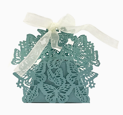 Butterfly Laser Cut Favor Boxes with Ribbon – Set of 50