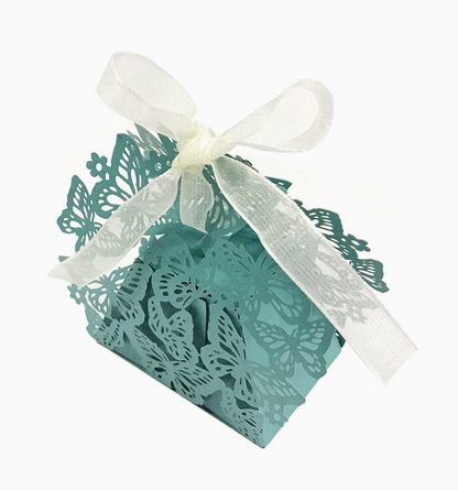 Butterfly Laser Cut Favor Boxes with Ribbon – Set of 50