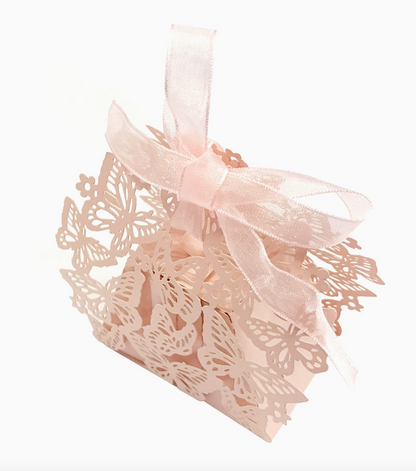 Butterfly Laser Cut Favor Boxes with Ribbon – Set of 50