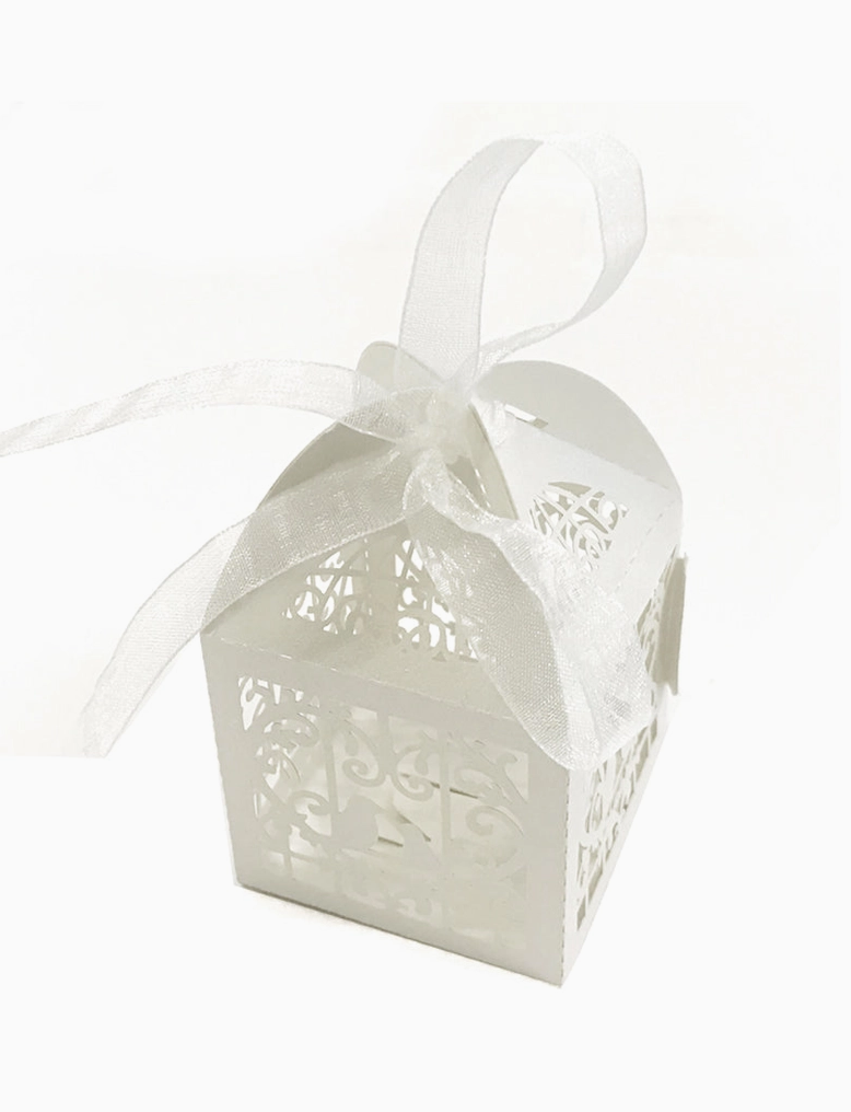 Love Birds Laser Cut Wedding Favor Boxes with Ribbon – Set of 50