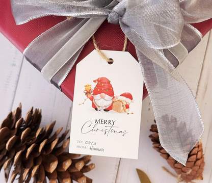 Merry Christmas Gift Tags with Jute String – 100 Pack, 5 Holiday Designs