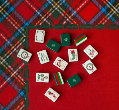 Tartan Tidings Christmas Mahjong Mat – 33" x 33" | Anders Ruff Design Co.
