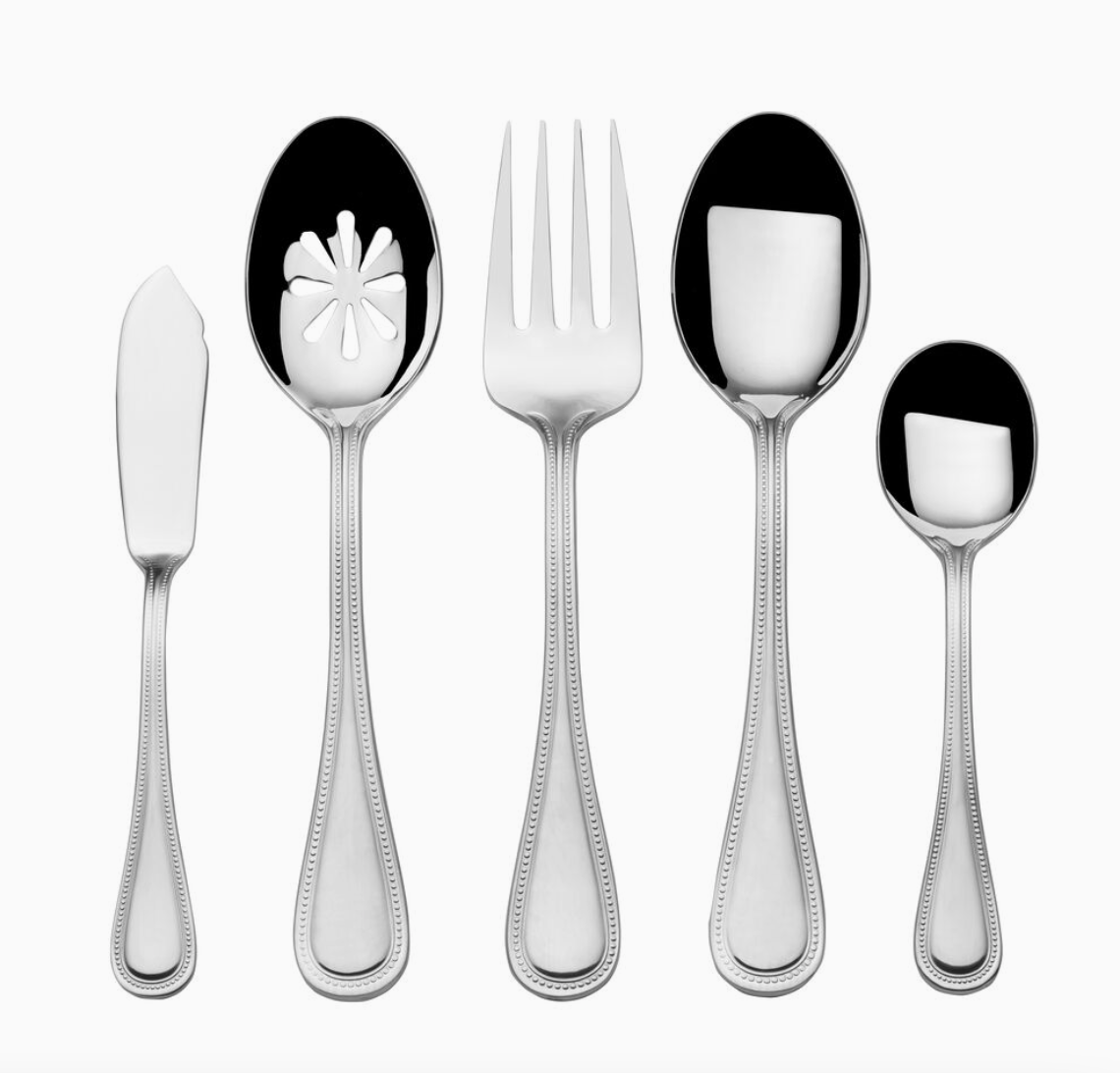 Towle Beaded Antique 45-Piece 18/10 Stainless Steel Flatware Set – Service for 8
