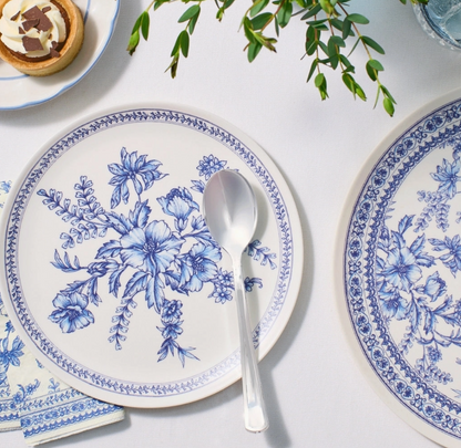 Coterie Bamboo Blue Toile Small Plates – Set of 4