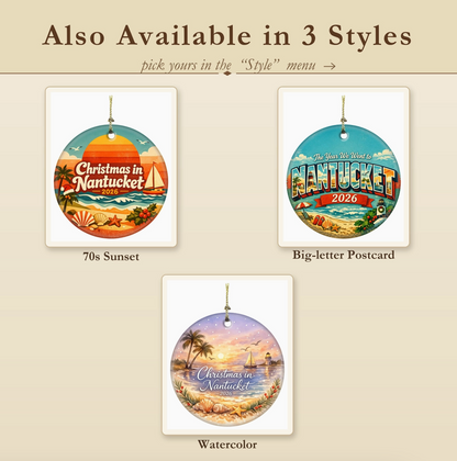 Nantucket Christmas 2026 Keepsake Ornament – 3 Styles