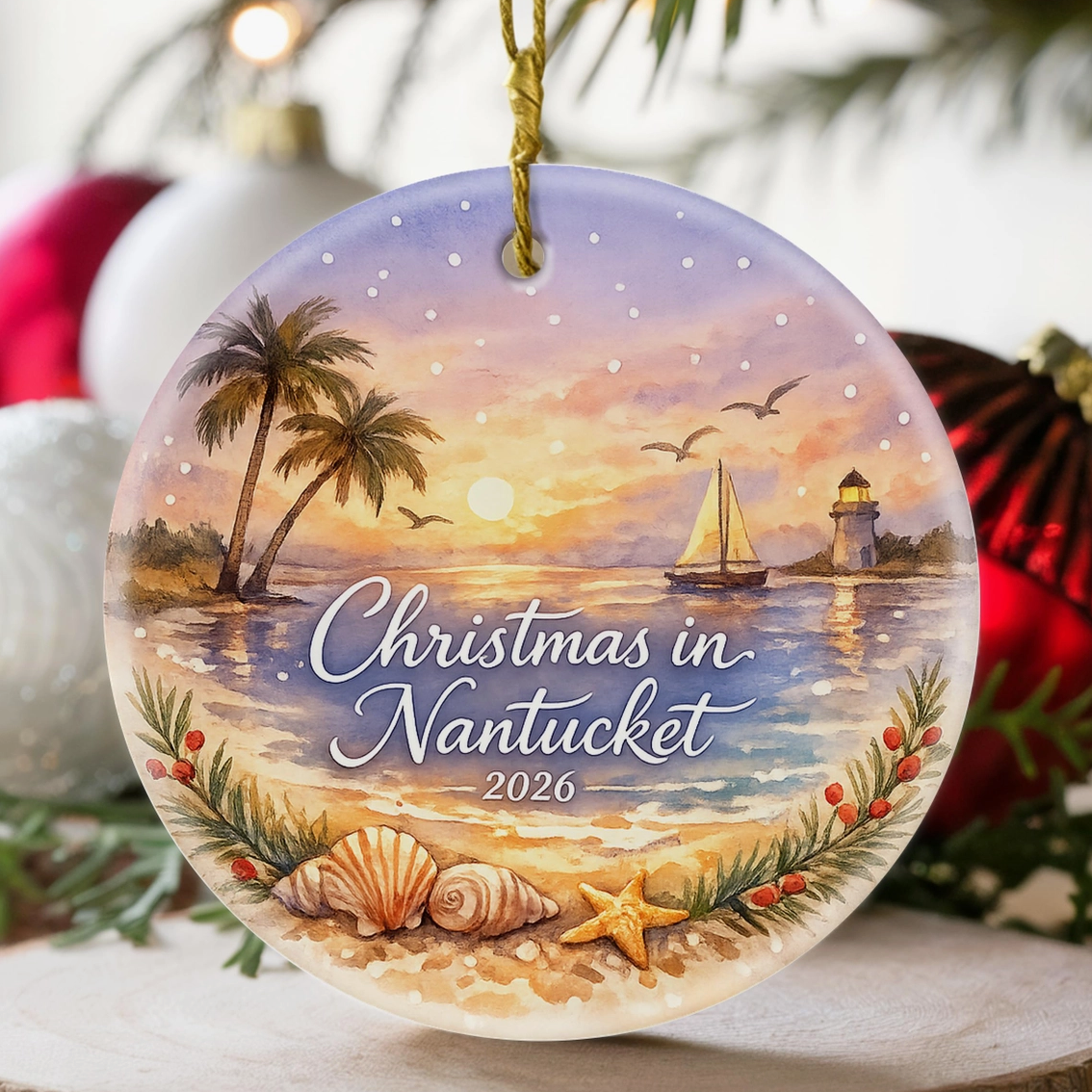Nantucket Christmas 2026 Keepsake Ornament – 3 Styles
