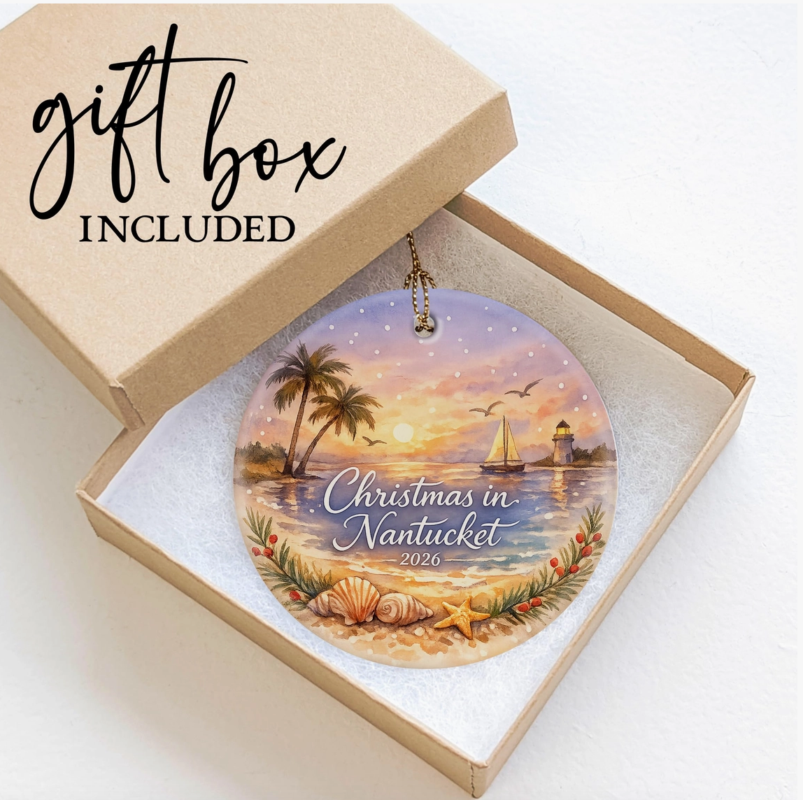 Nantucket Christmas 2026 Keepsake Ornament – 3 Styles