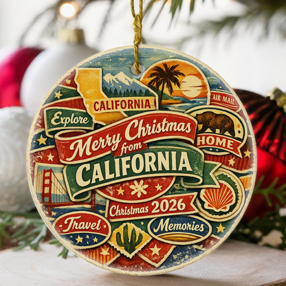 California Christmas 2026 Keepsake Ornament – 3 Styles