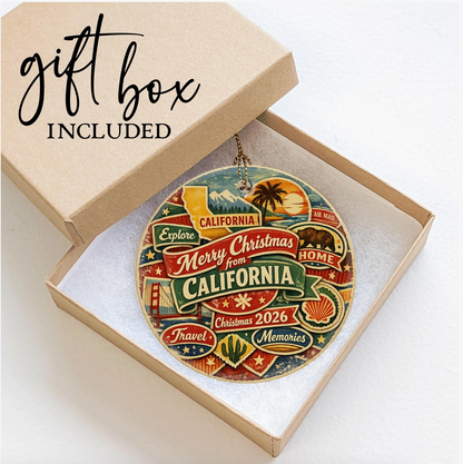 California Christmas 2026 Keepsake Ornament – 3 Styles