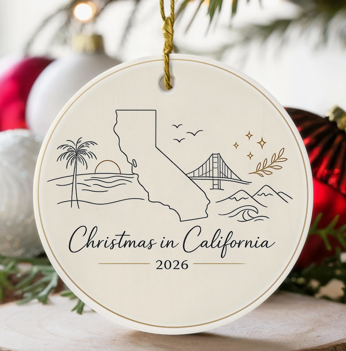 California Christmas 2026 Keepsake Ornament – 3 Styles