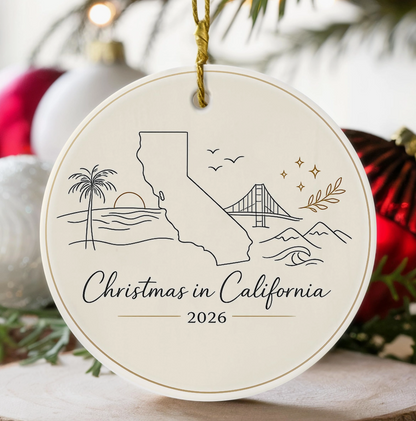 California Christmas 2026 Keepsake Ornament – 3 Styles