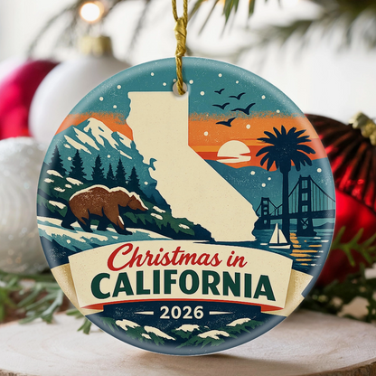 California Christmas 2026 Keepsake Ornament – 3 Styles