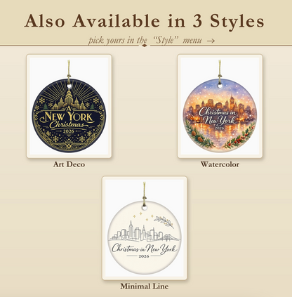 New York Christmas Ornament 2026 – 3 Styles