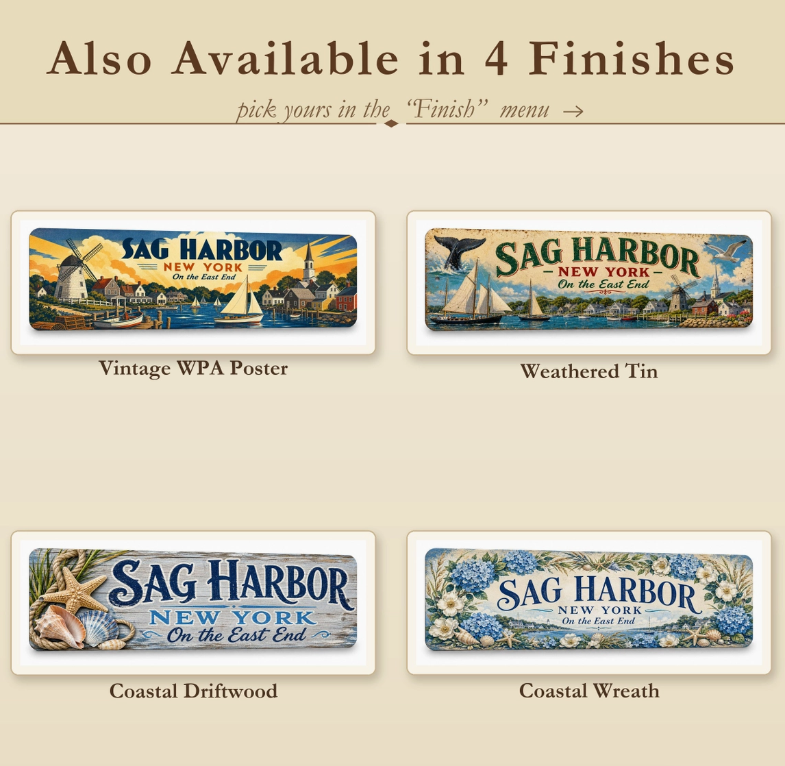 Sag Harbor New York Metal Sign – 4 Styles