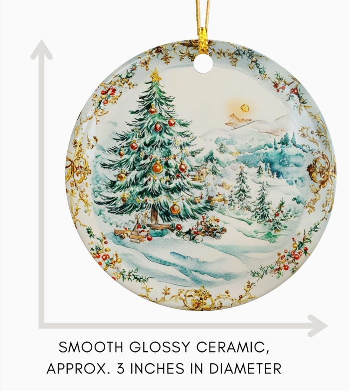 Vintage Christmas Tree China Plate Ornament – Granny Chic Ceramic Keepsake