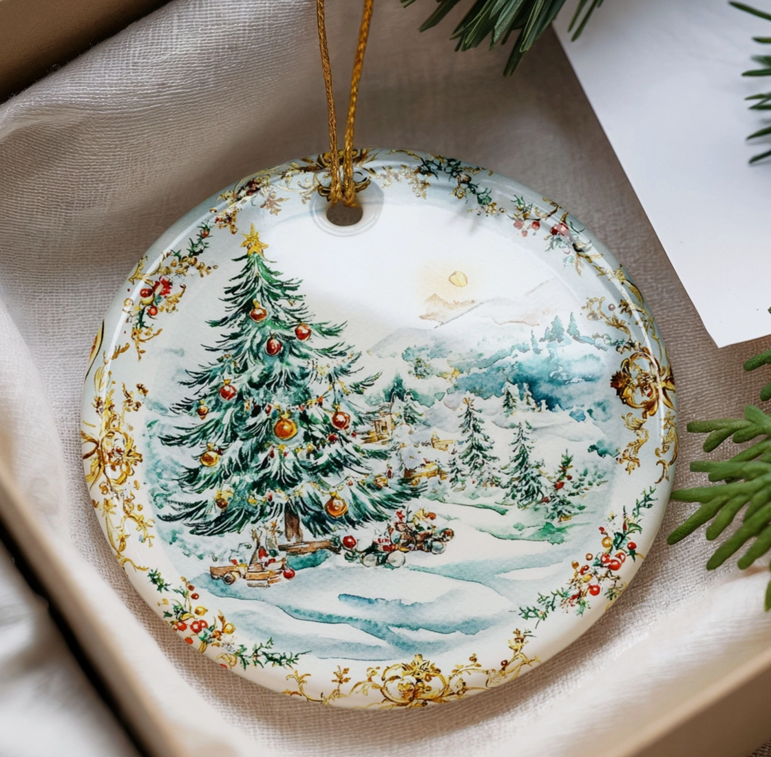 Vintage Christmas Tree China Plate Ornament – Granny Chic Ceramic Keepsake