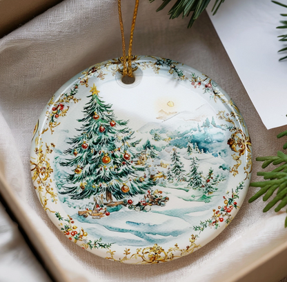 Vintage Christmas Tree China Plate Ornament – Granny Chic Ceramic Keepsake