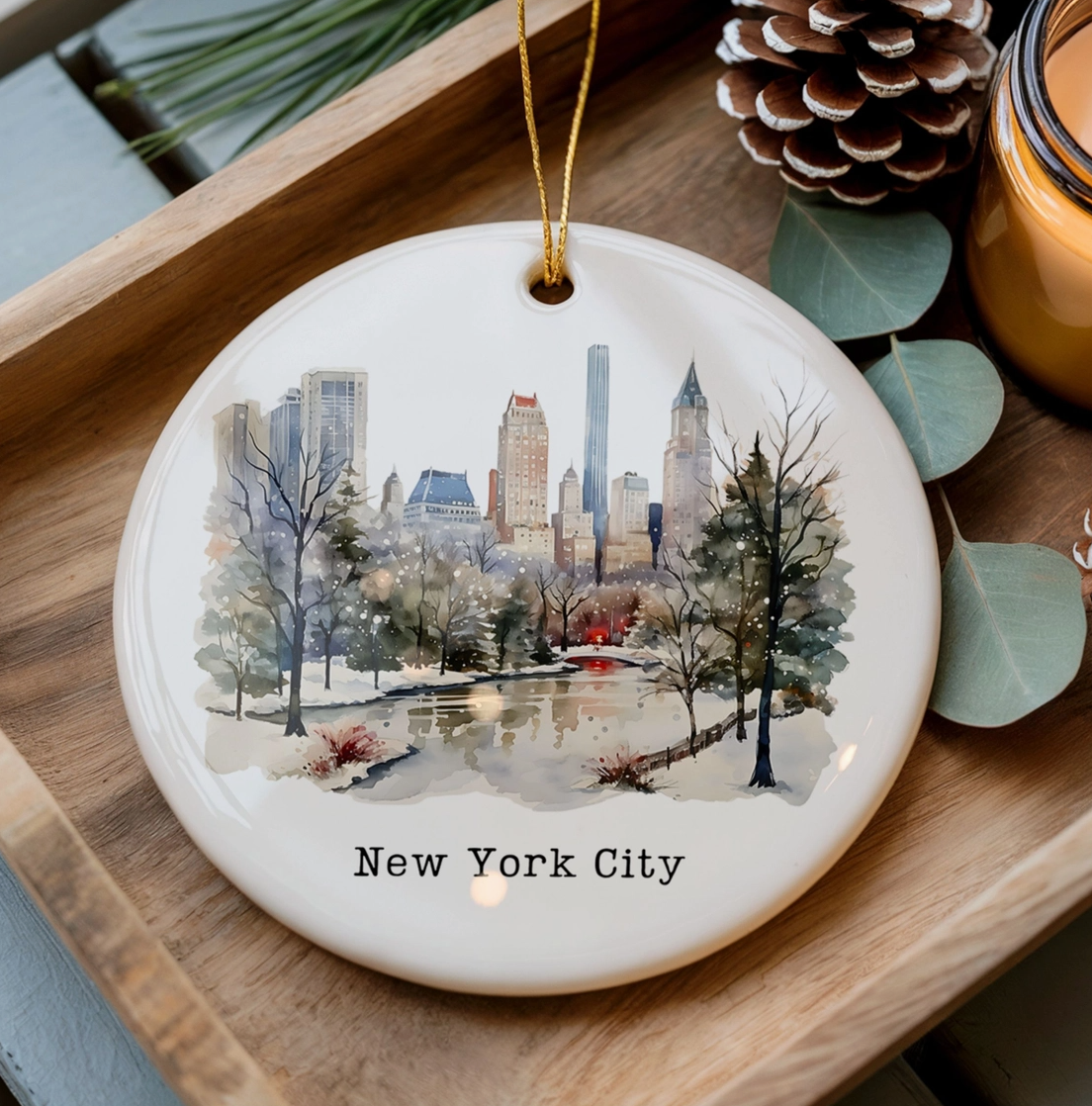 New York City Central Park Christmas Ornament – Ceramic NYC Souvenir