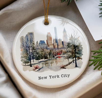 New York City Central Park Christmas Ornament – Ceramic NYC Souvenir