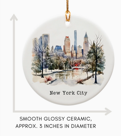New York City Central Park Christmas Ornament – Ceramic NYC Souvenir