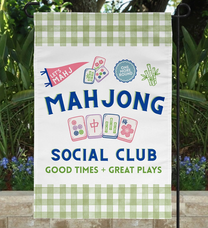 Mahjong Social Club Garden Flag – 12" x 18"
