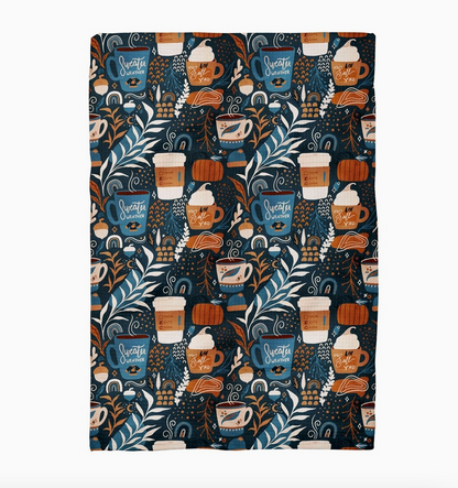 Sweater Weather Coffee & Pumpkins Waffle Weave Kitchen Towel