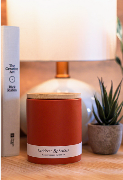 Caribbean & Sea Salt 12 oz Single-Wick Ceramic Soy Candle