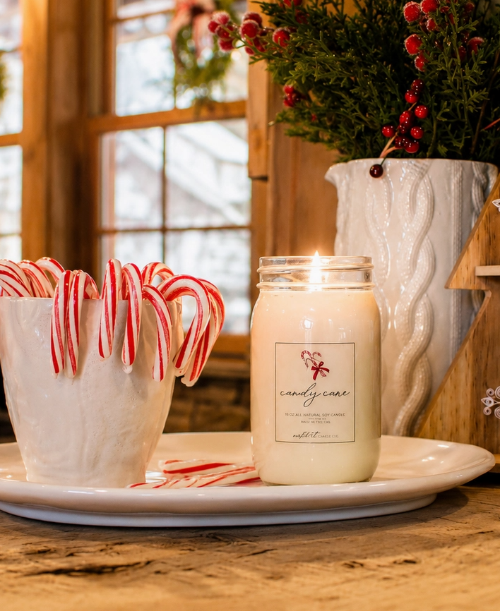 Candy Cane Classic Soy Candle – 16 oz