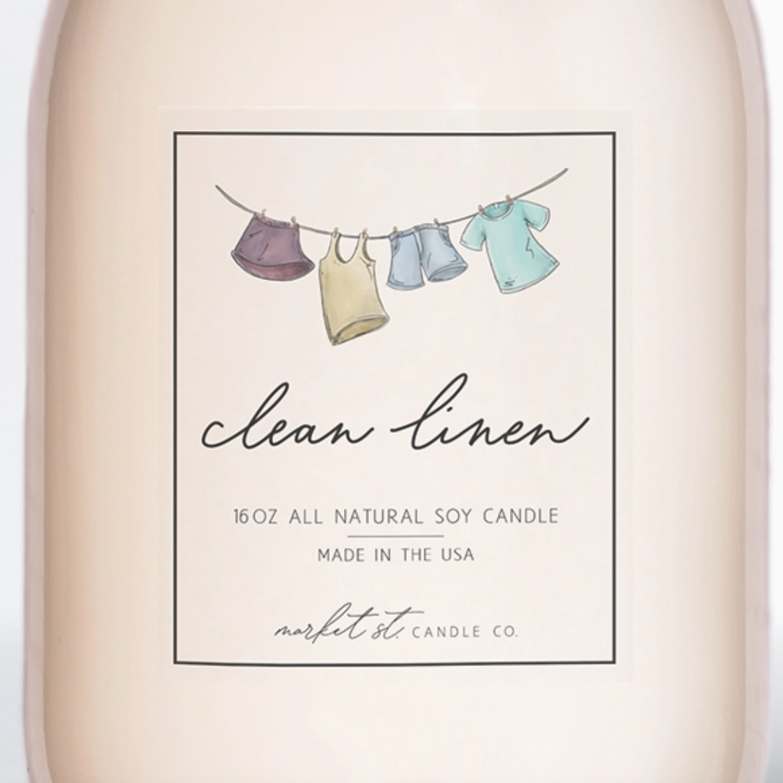 Clean Linen Classic Soy Candle – 16 oz