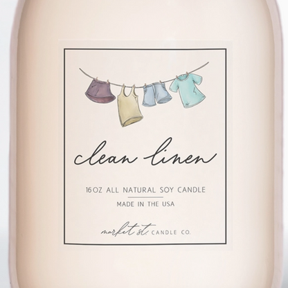 Clean Linen Classic Soy Candle – 16 oz