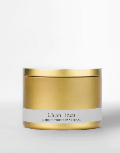 Clean Linen Travel Tin Soy Candle – 8 oz