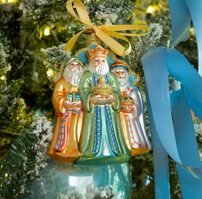 2026 First Edition Three Wise Men Blown Glass Christmas Ornament