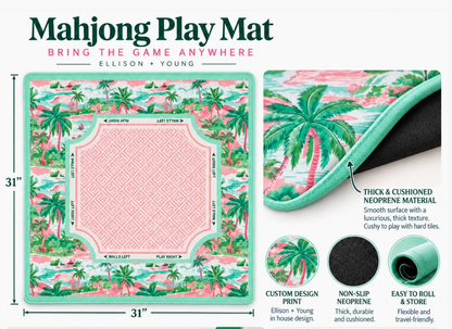 Palm Resort Mahjong Playing Mat – 31" × 31"