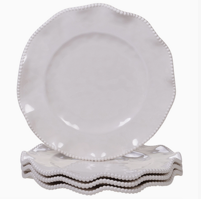 Perlette Cream Melamine Dinner Plates – 11 in., Sets of 8 or 12