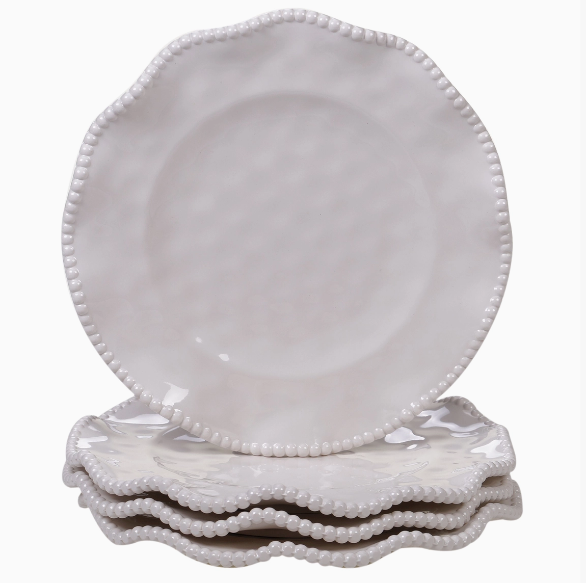 Perlette Cream Melamine Salad Plates – 9 in., Sets of 8 or 12