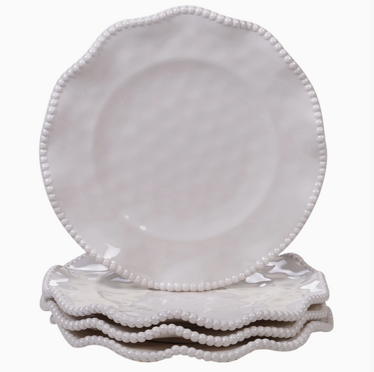Perlette Cream Melamine Salad Plates – 9 in., Sets of 8 or 12