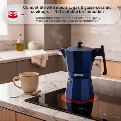 Magefesa Colombia Blue 6-Cup Stovetop Espresso Maker – Moka Pot