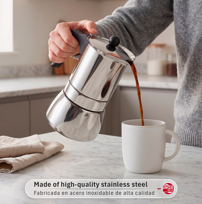 Magefesa Genova Stainless Steel Stovetop Espresso Maker – 4, 6 & 10 Cup