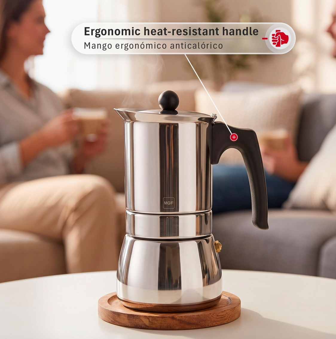 Magefesa Genova Stainless Steel Stovetop Espresso Maker – 4, 6 & 10 Cup
