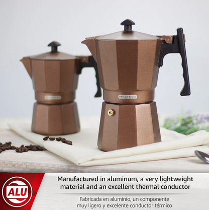 Magefesa Jamaica Brown Stovetop Espresso Maker – 6, 9 & 12 Cup