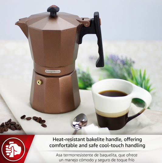 Magefesa Jamaica Brown Stovetop Espresso Maker – 6, 9 & 12 Cup