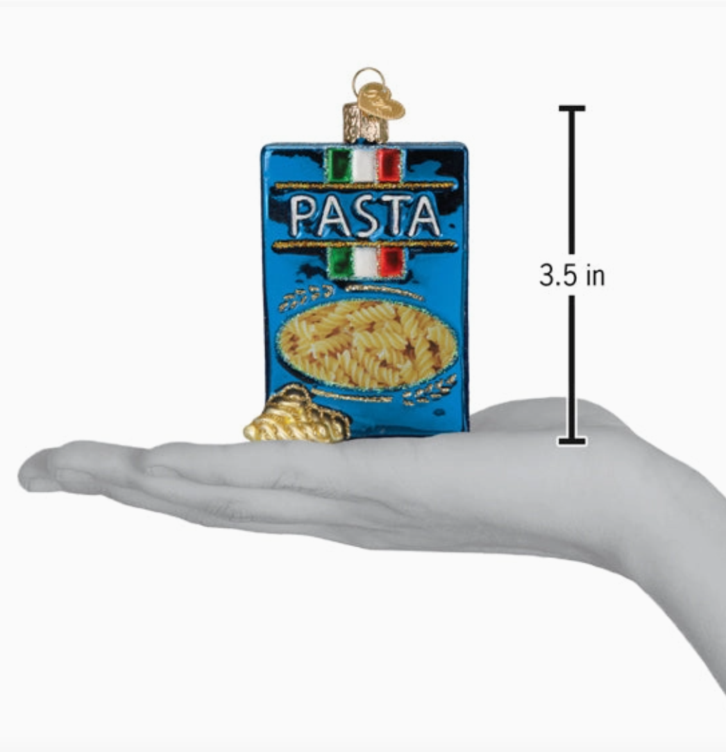 Box of Pasta Glass Christmas Ornament