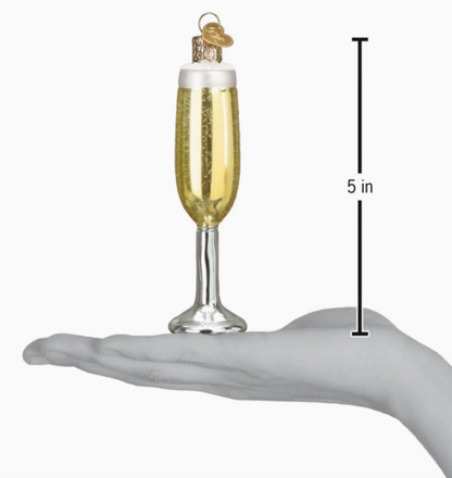 Champagne Flute Glass Christmas Ornament