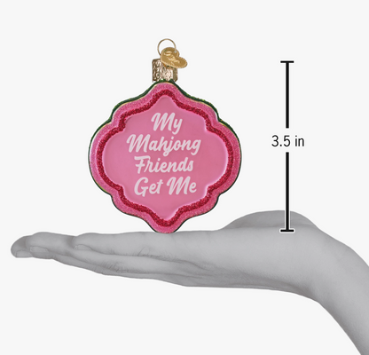 My Mahjong Friends Glass Christmas Ornament